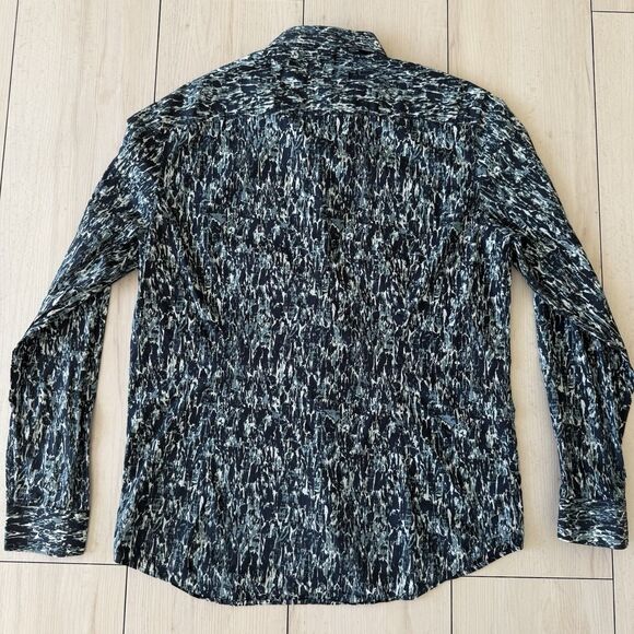 7 Diamonds Mens Size Large 100% Cotton Button Up 7063 Made Well Shirt Artsy - Picture 8 of 11